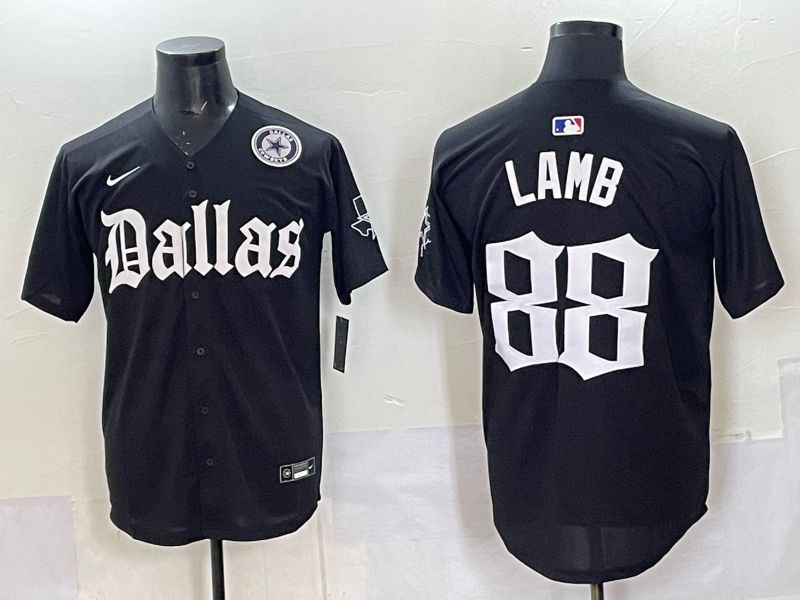 Men 2025 Nike Dallas Cowboys 88 Lamb Black 5th generation Joint Name Limited NFL Jersey 016